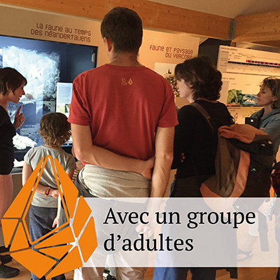 Visite le Musée de la Préhistoire avec un groupe d'adultes