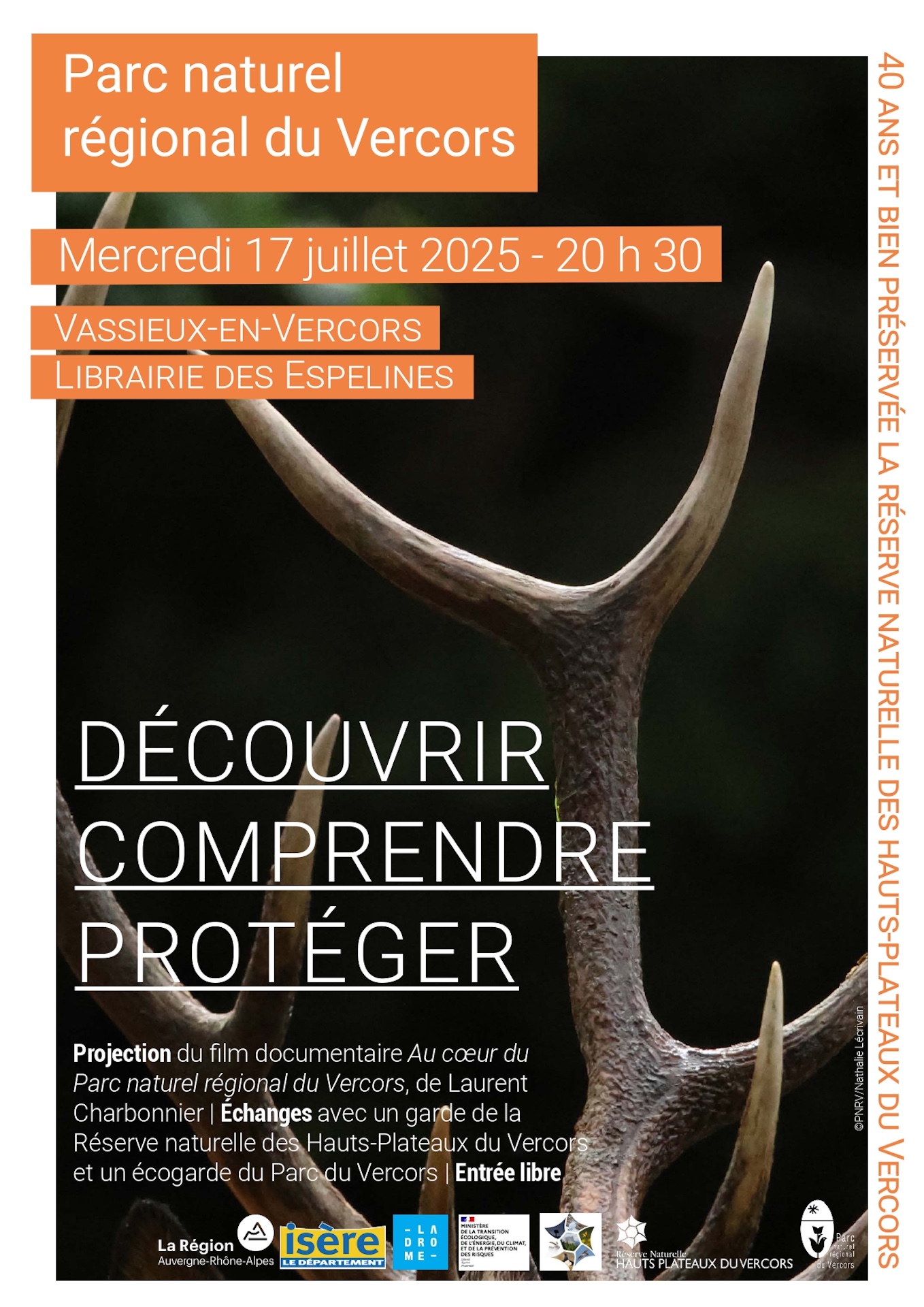 Projection du film "Au coeur du Parc naturel régional du Vercors" suivi d'un échange avec le public